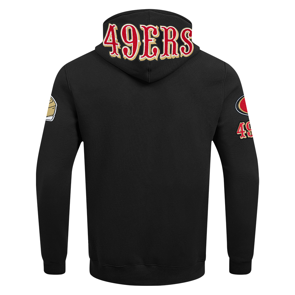 NFL SAN FRANCISCO 49ERS CLASSIC CHENILLE CHANDAIL À CAPUCHON POUR HOMME (NOIR)