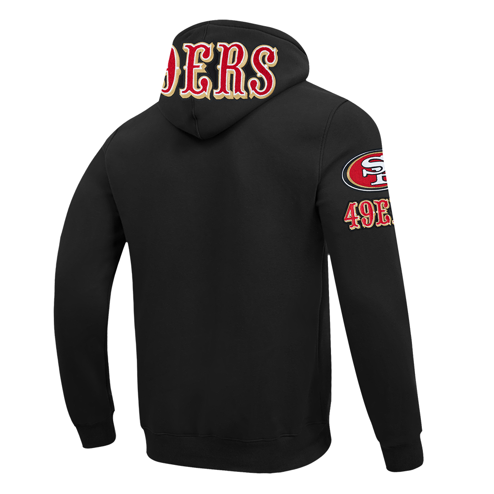 NFL SAN FRANCISCO 49ERS CLASSIC CHENILLE CHANDAIL À CAPUCHON POUR HOMME (NOIR)