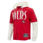 NFL SAN FRANCISCO 49ERS ORIGINAL PLAYERS MEN'S PULL OVER HOODIE (RED/EGGSHELL)