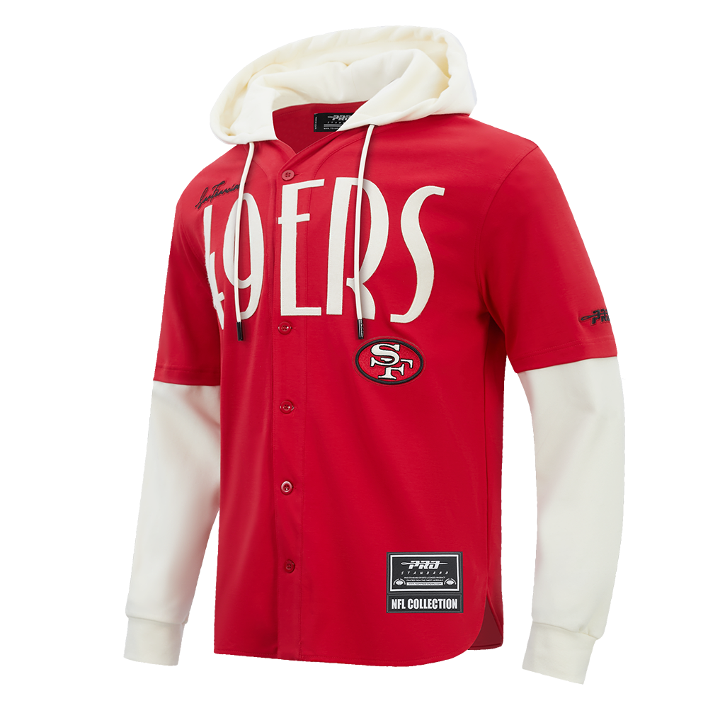 NFL SAN FRANCISCO 49ERS ORIGINAL PLAYERS MEN'S PULL OVER HOODIE (RED/EGGSHELL)