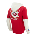 NFL SAN FRANCISCO 49ERS ORIGINAL PLAYERS MEN'S PULL OVER HOODIE (RED/EGGSHELL)