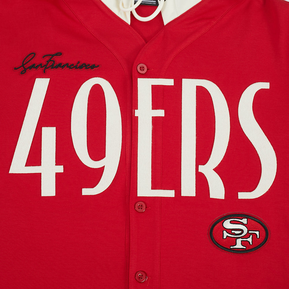 NFL SAN FRANCISCO 49ERS ORIGINAL PLAYERS MEN'S PULL OVER HOODIE (RED/EGGSHELL)
