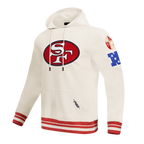 NFL SAN FRANCISCO 49ERS RETRO CLASSICS CHANDAIL À CAPUCHON POUR HOMME (COQUILLE D'ŒUF/ROUGE)