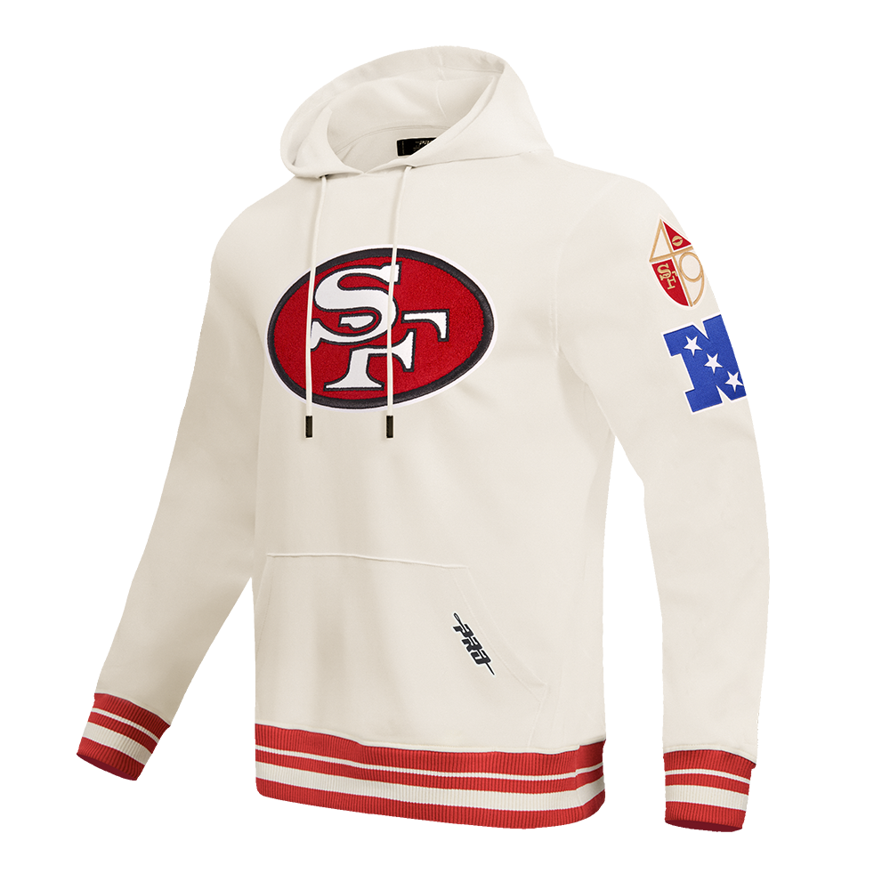 NFL SAN FRANCISCO 49ERS RETRO CLASSICS CHANDAIL À CAPUCHON POUR HOMME (COQUILLE D'ŒUF/ROUGE)