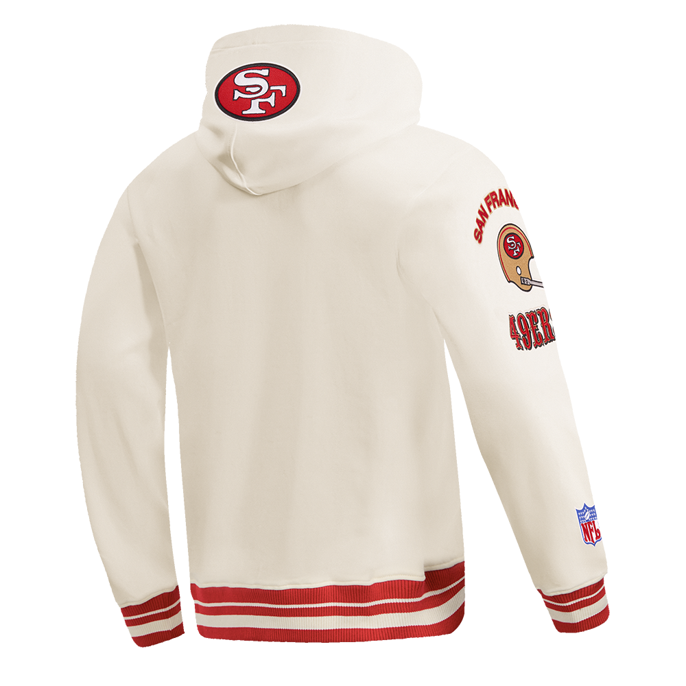 NFL SAN FRANCISCO 49ERS RETRO CLASSICS CHANDAIL À CAPUCHON POUR HOMME (COQUILLE D'ŒUF/ROUGE)