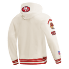 NFL SAN FRANCISCO 49ERS RETRO CLASSICS CHANDAIL À CAPUCHON POUR HOMME (COQUILLE D'ŒUF/ROUGE)