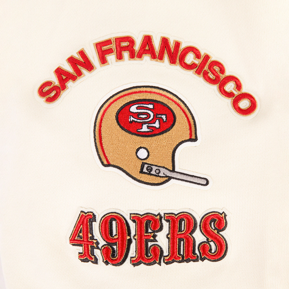 NFL SAN FRANCISCO 49ERS RETRO CLASSICS CHANDAIL À CAPUCHON POUR HOMME (COQUILLE D'ŒUF/ROUGE)