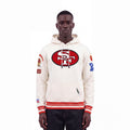 NFL SAN FRANCISCO 49ERS RETRO CLASSICS CHANDAIL À CAPUCHON POUR HOMME (COQUILLE D'ŒUF/ROUGE)