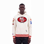 NFL SAN FRANCISCO 49ERS RETRO CLASSICS CHANDAIL À CAPUCHON POUR HOMME (COQUILLE D'ŒUF/ROUGE)