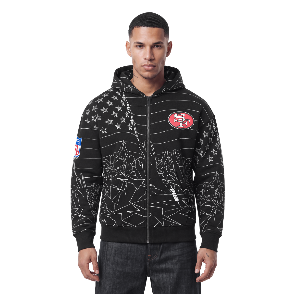 NFL SAN FRANCISCO 49ERS PRO PREMIUM MEN'S SWEATSHIRT (BLACK)