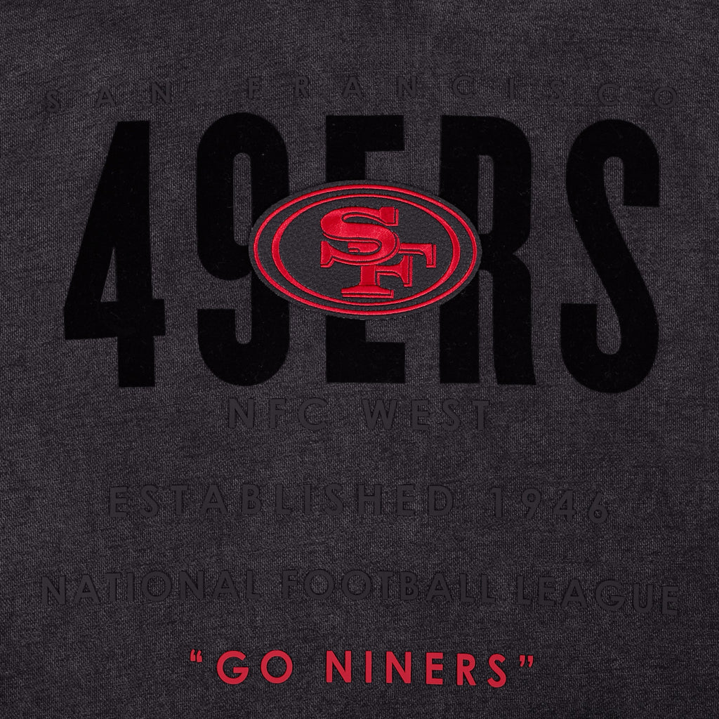 NFL SAN FRANCISCO 49ERS ECLIPSE MEN'S PULL OVER HOODIE (WASHED BLACK)