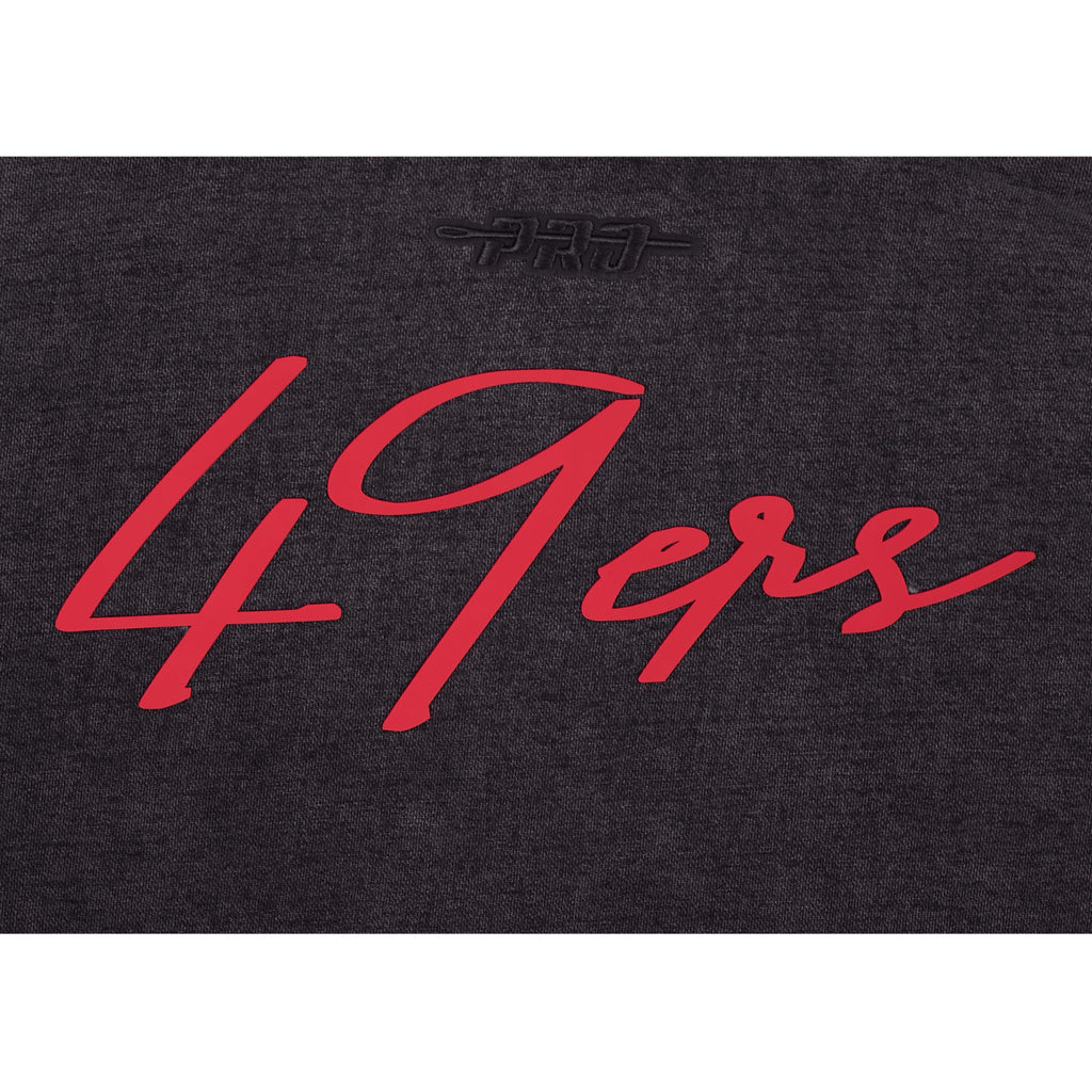 NFL SAN FRANCISCO 49ERS ECLIPSE MEN'S PULL OVER HOODIE (WASHED BLACK)