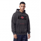 NFL SAN FRANCISCO 49ERS ECLIPSE MEN'S PULL OVER HOODIE (WASHED BLACK)