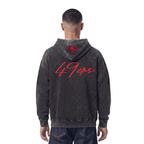 NFL SAN FRANCISCO 49ERS ECLIPSE MEN'S PULL OVER HOODIE (WASHED BLACK)