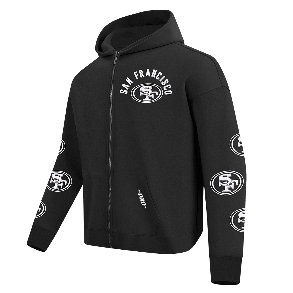NFL SAN FRANCISCO 49ERS CHANDAIL À CAPUCHON À GLISSIÈRE POUR HOMME (NOIR)