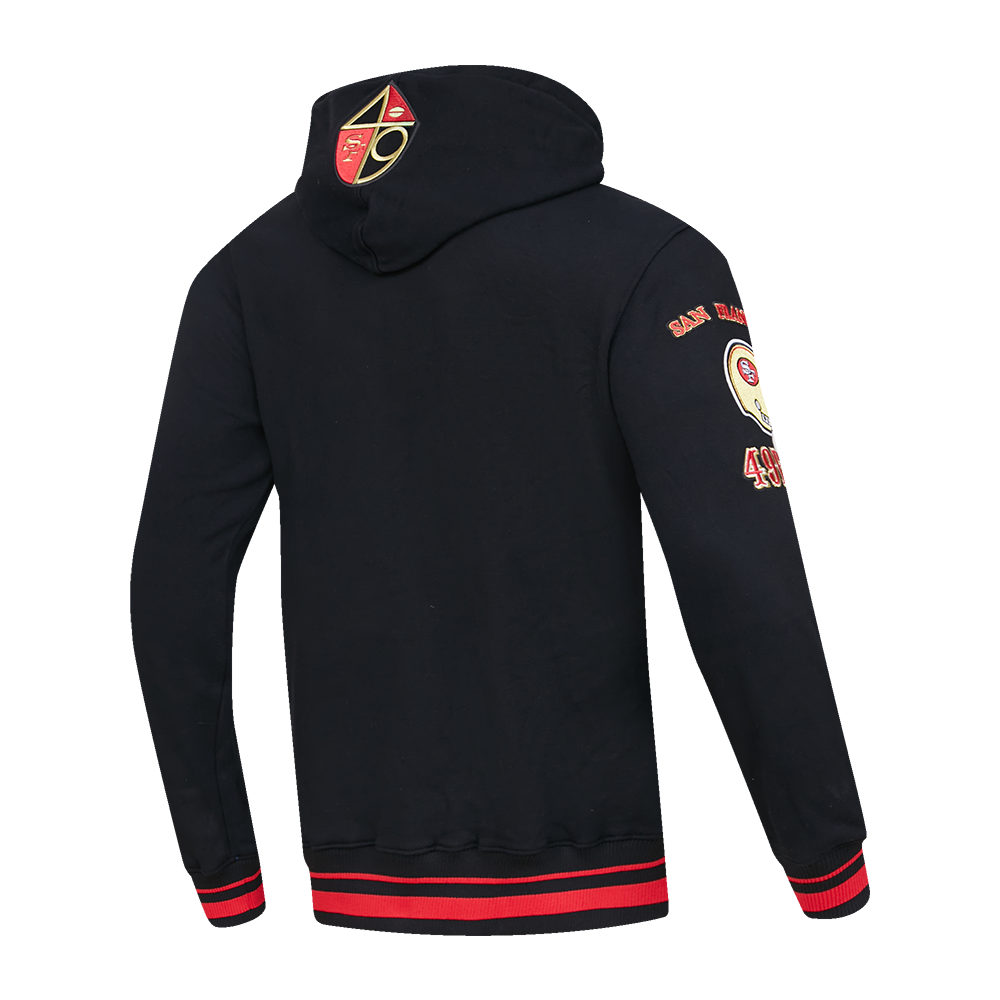 NFL SAN FRANCISCO 49ERS RETRO CLASSIC MEN'S PULLOVER HOODIE (BLACK/RED/BLACK)