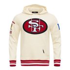 NFL SAN FRANCISCO 49ERS RETRO CLASSIC MEN'S PULLOVER HOODIE (EGGSHELL/RED)
