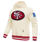 NFL SAN FRANCISCO 49ERS RETRO CLASSIC MEN'S PULLOVER HOODIE (EGGSHELL/RED)