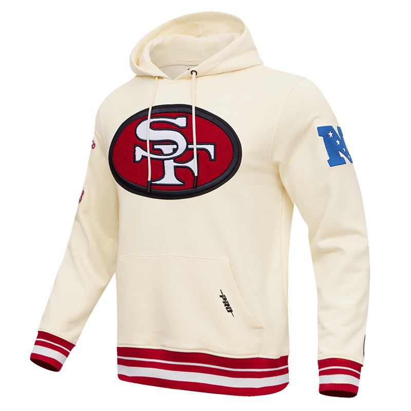 NFL SAN FRANCISCO 49ERS RETRO CLASSIC MEN'S PULLOVER HOODIE (EGGSHELL/RED)