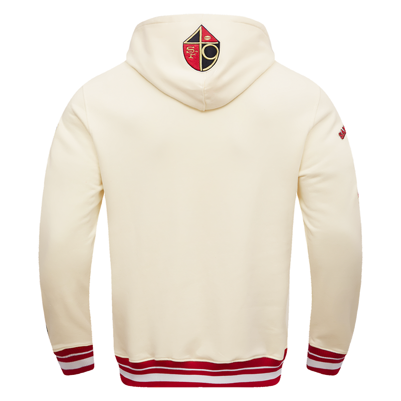 NFL SAN FRANCISCO 49ERS RETRO CLASSIC MEN'S PULLOVER HOODIE (EGGSHELL/RED)