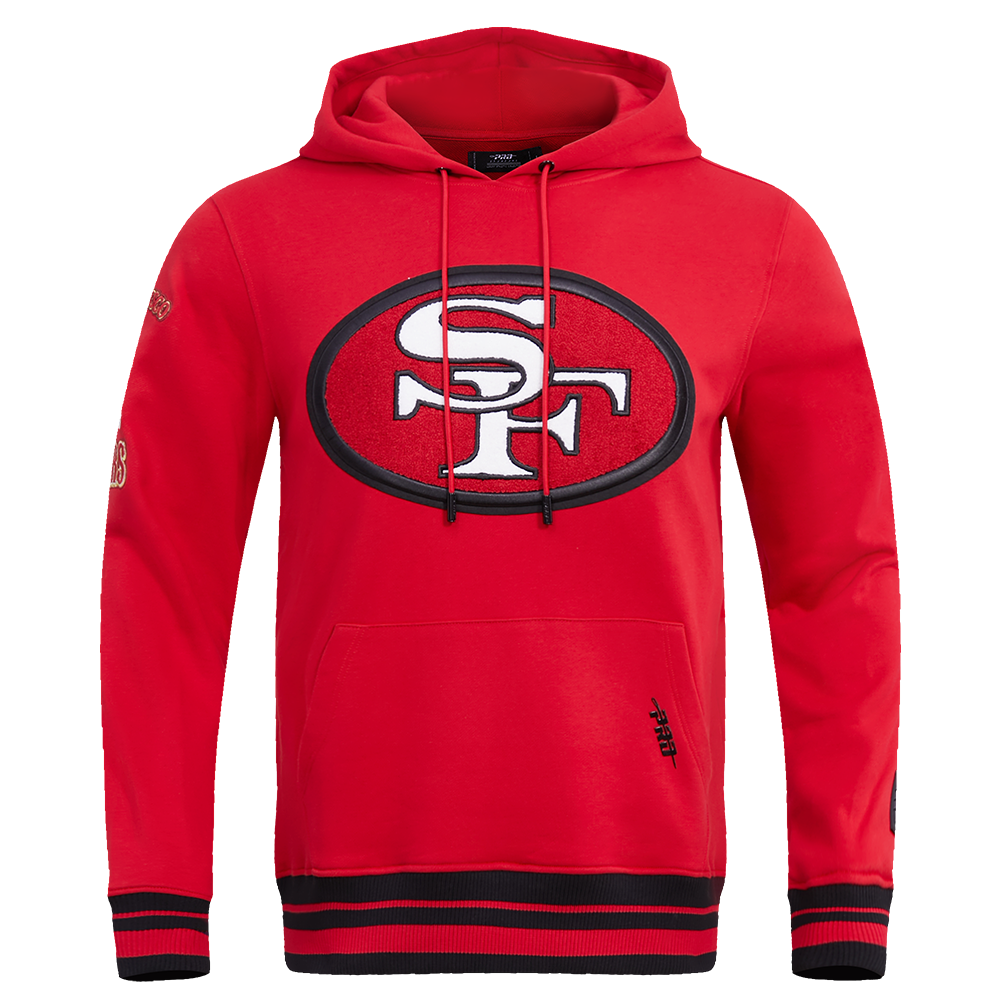 NFL SAN FRANCISCO 49ERS RETRO CLASSIC MEN'S PULLOVER HOODIE (RED/BLACK)
