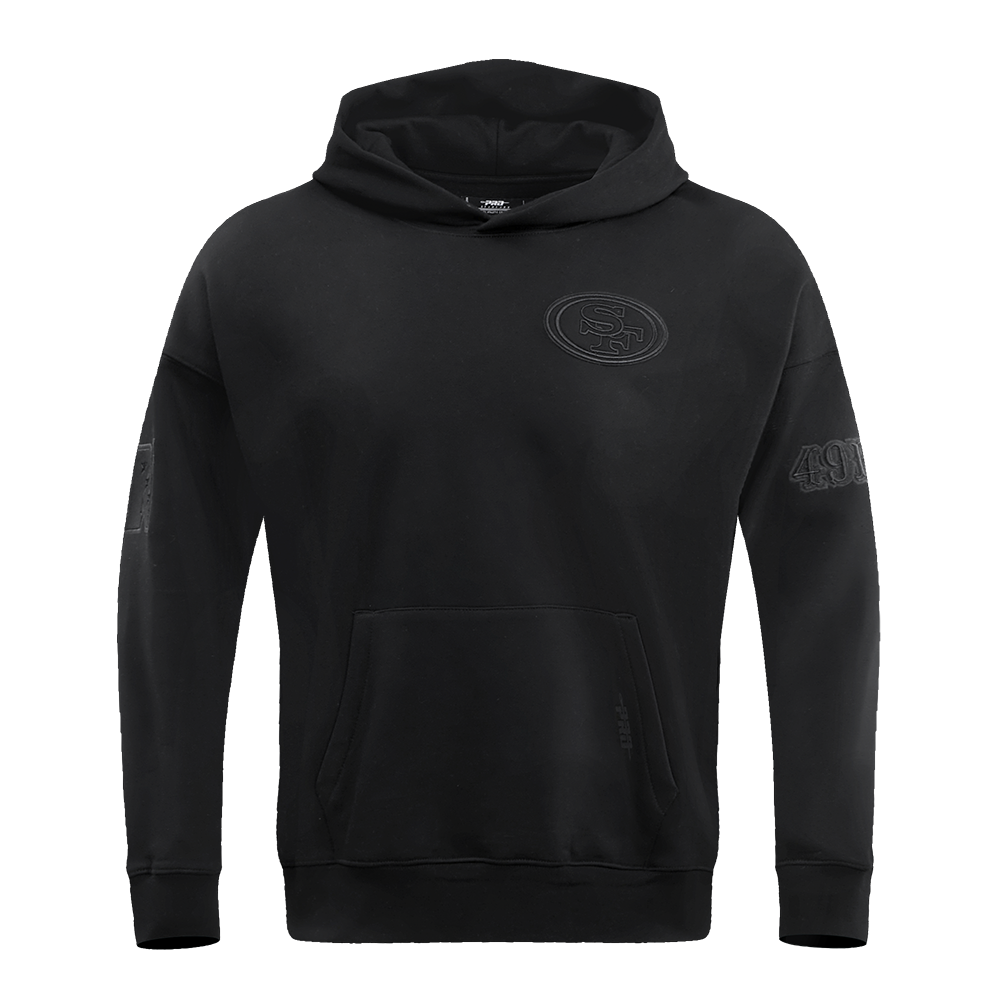 NFL SAN FRANCISCO 49ERS NEUTRAL DROP SHOULDER MEN'S PULLOVER HOODIE (BLACK)