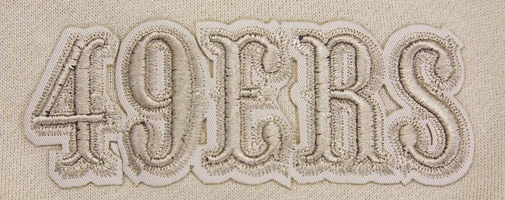 NFL SAN FRANCISCO 49ERS NEUTRAL CHANDAIL À CAPUCHON EN MOLLETON À ÉPAULES TOMBANTES (TAUPE)