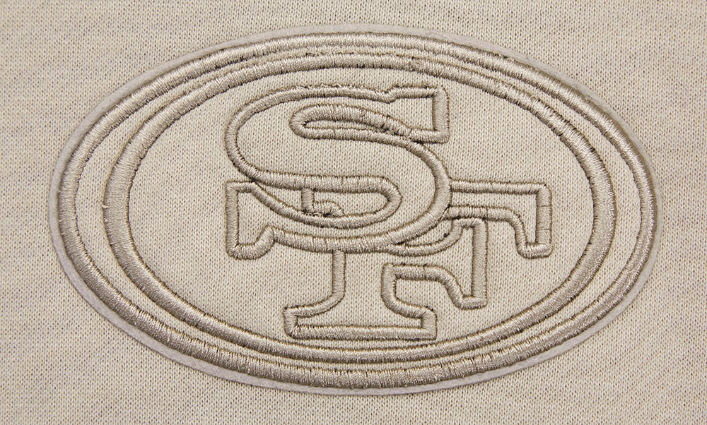 NFL SAN FRANCISCO 49ERS NEUTRAL CHANDAIL À CAPUCHON EN MOLLETON À ÉPAULES TOMBANTES (TAUPE)