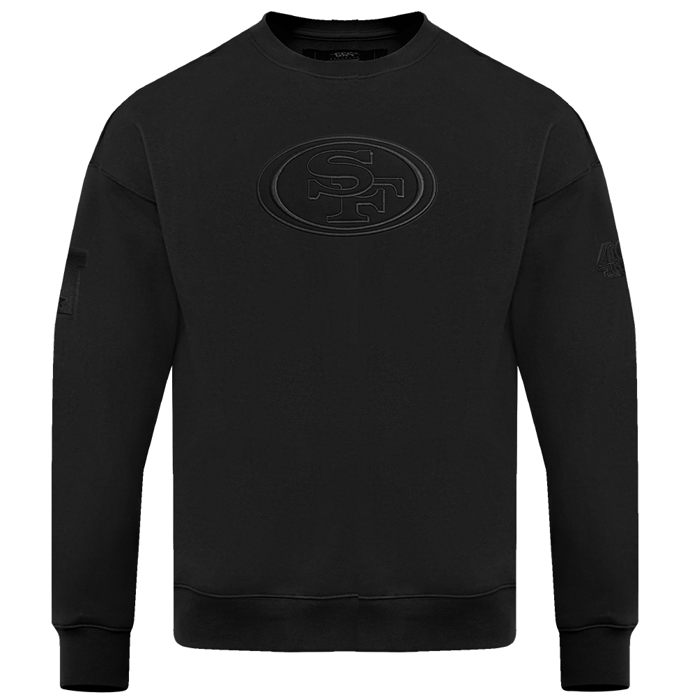 NFL SAN FRANCISCO 49ERS NEUTRAL CHANDAIL À COL ROND EN MOLLETON À ÉPAULES TOMBANTES (NOIR)