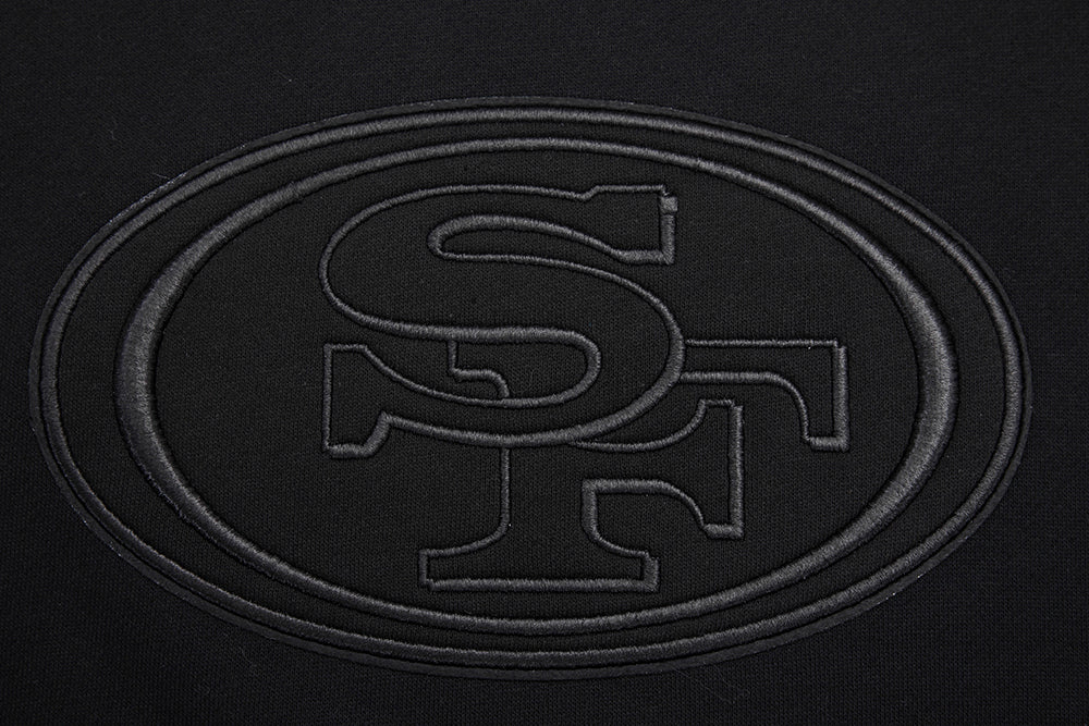 NFL SAN FRANCISCO 49ERS NEUTRAL CHANDAIL À COL ROND EN MOLLETON À ÉPAULES TOMBANTES (NOIR)