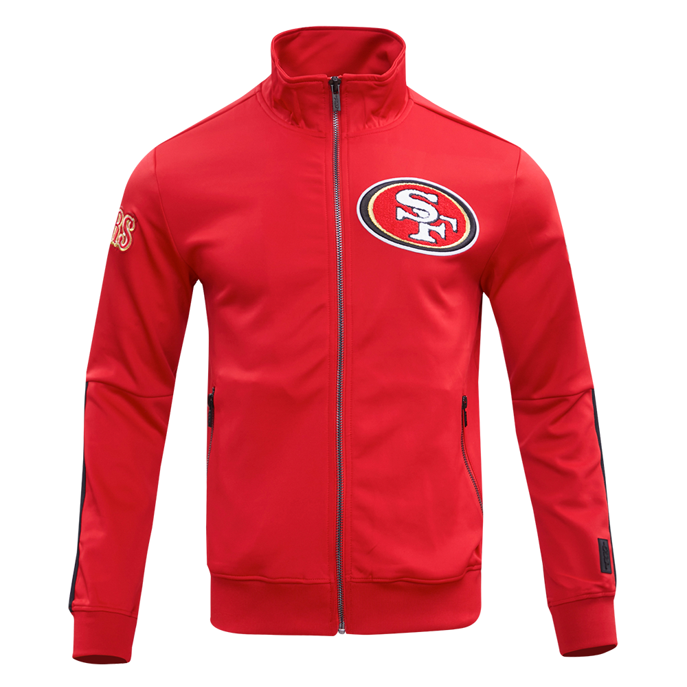 NFL SAN FRANCISCO 49ERS CLASSIC MEN'S DK TRACK JACKET (RED/BLACK)