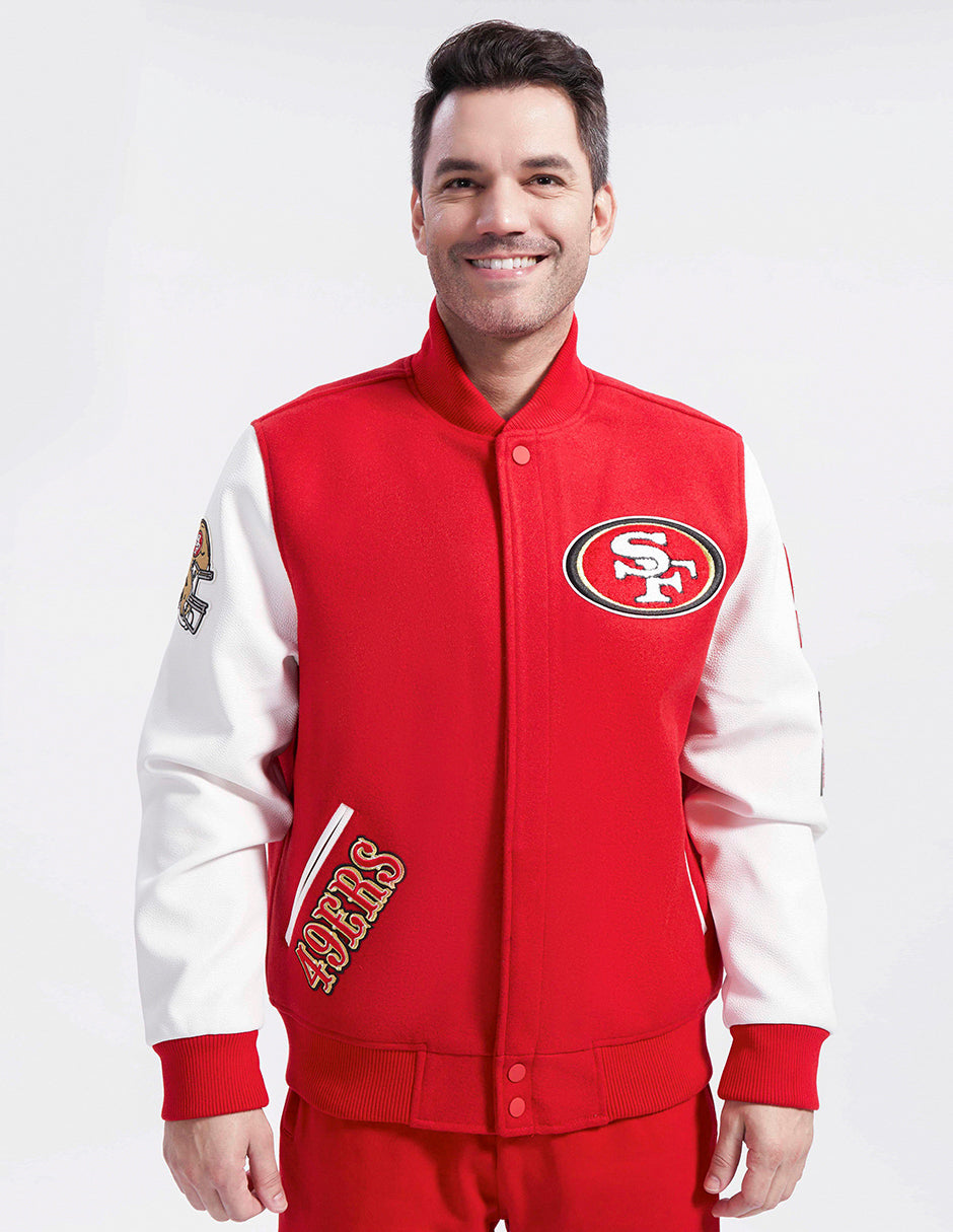 NFL SAN FRANCISCO 49ERS CLASSIC WOOL MEN'S VARSITY JACKET (RED/WHITE)
