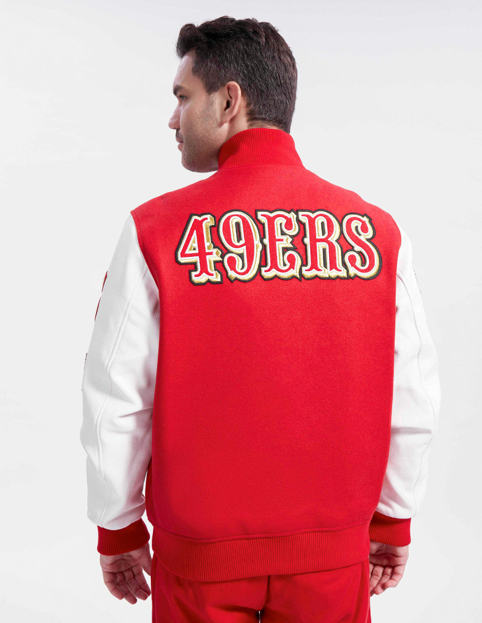 NFL SAN FRANCISCO 49ERS CLASSIC WOOL MEN'S VARSITY JACKET (RED/WHITE)
