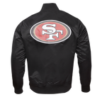 NFL SAN FRANCISCO 49ERS BLOUSON EN SATIN À GRAND LOGO POUR HOMME (NOIR)