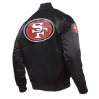 NFL SAN FRANCISCO 49ERS BLOUSON EN SATIN À GRAND LOGO POUR HOMME (NOIR)