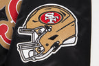 NFL SAN FRANCISCO 49ERS BLOUSON EN SATIN À GRAND LOGO POUR HOMME (NOIR)