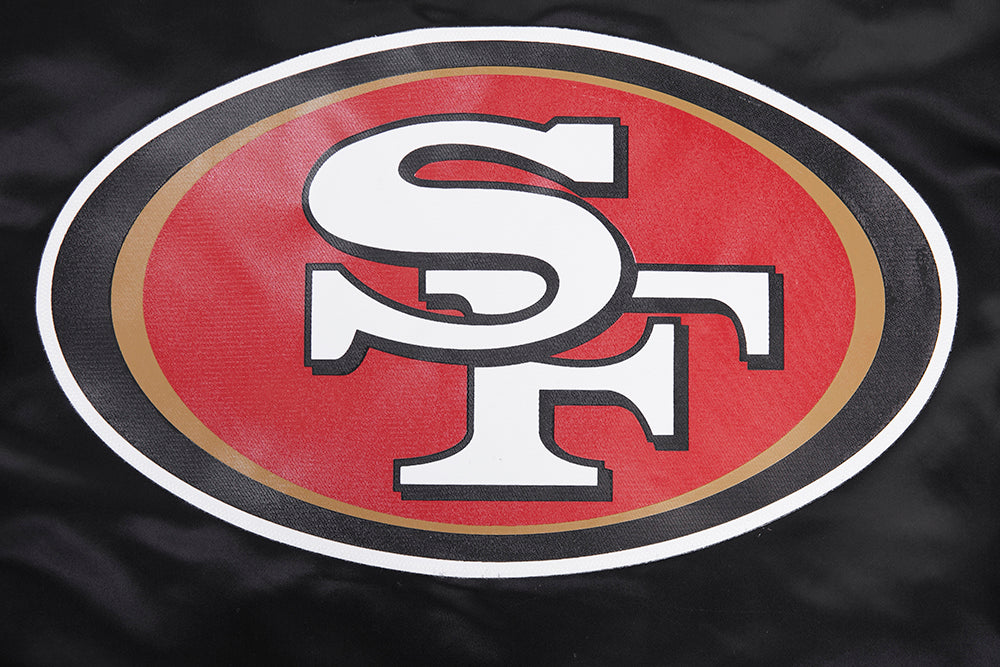NFL SAN FRANCISCO 49ERS BLOUSON EN SATIN À GRAND LOGO POUR HOMME (NOIR)