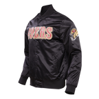 NFL SAN FRANCISCO 49ERS BLOUSON EN SATIN À GRAND LOGO POUR HOMME (NOIR)