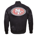 NFL SAN FRANCISCO 49ERS BLOUSON EN SATIN À GRAND LOGO POUR HOMME (NOIR)