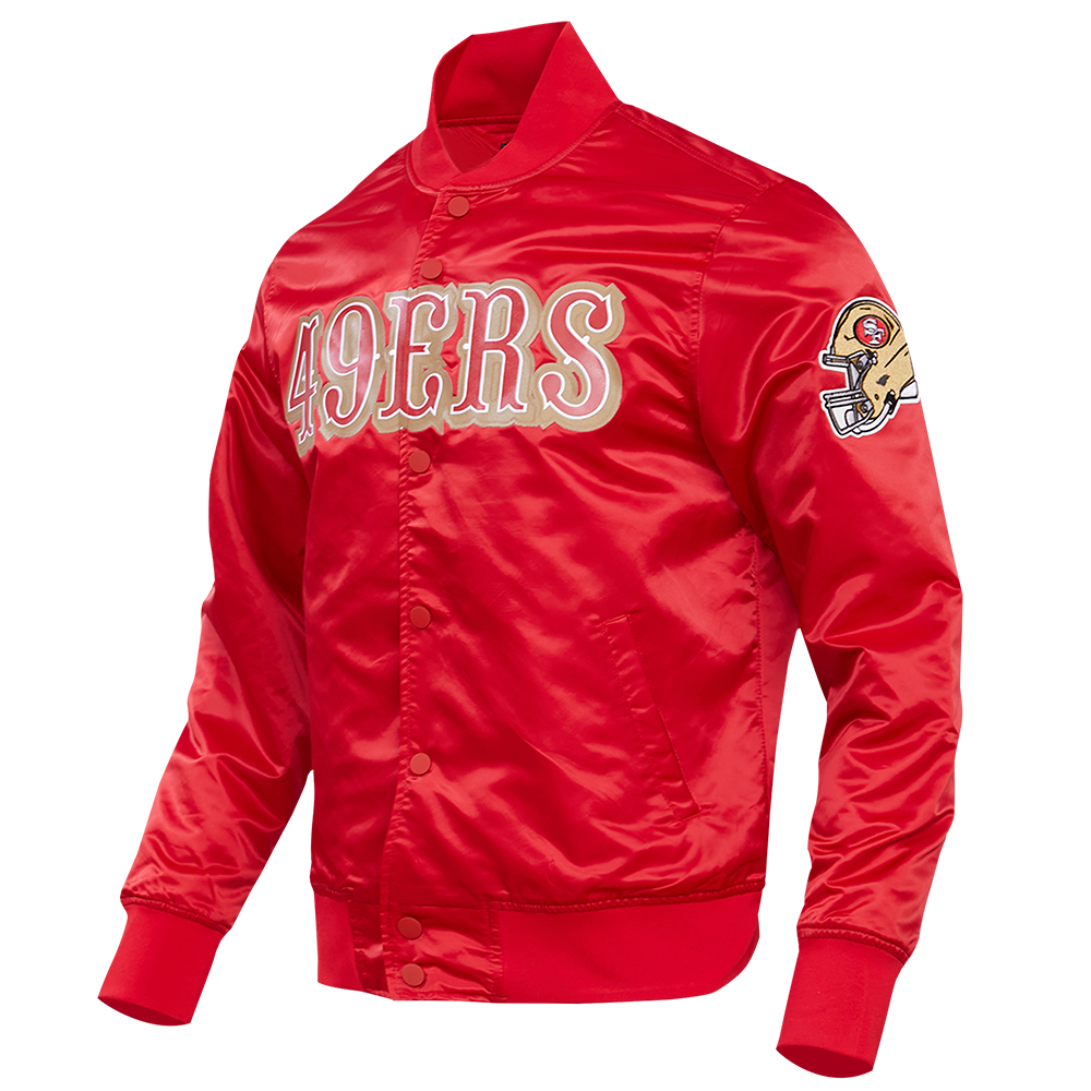 NFL SAN FRANCISCO 49ERS BIG LOGO MEN'S SATIN JACKET (RED)