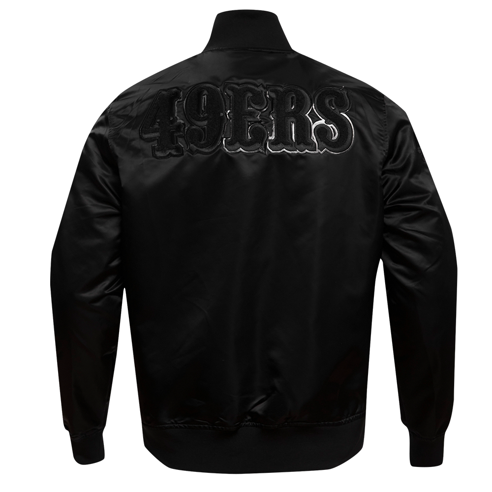 NFL SAN FRANCISCO 49ERS TRIPLE BLACK MEN'S SATIN JACKET (TRIPLE BLACK MEN'S)