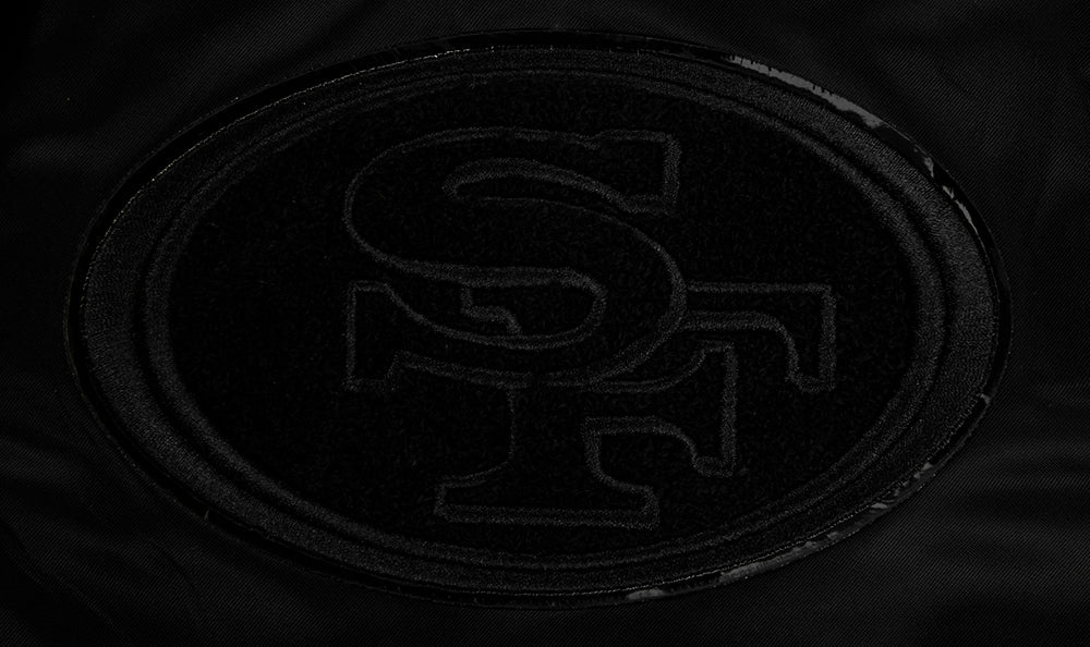 NFL SAN FRANCISCO 49ERS TRIPLE BLACK MEN'S SATIN JACKET (TRIPLE BLACK MEN'S)