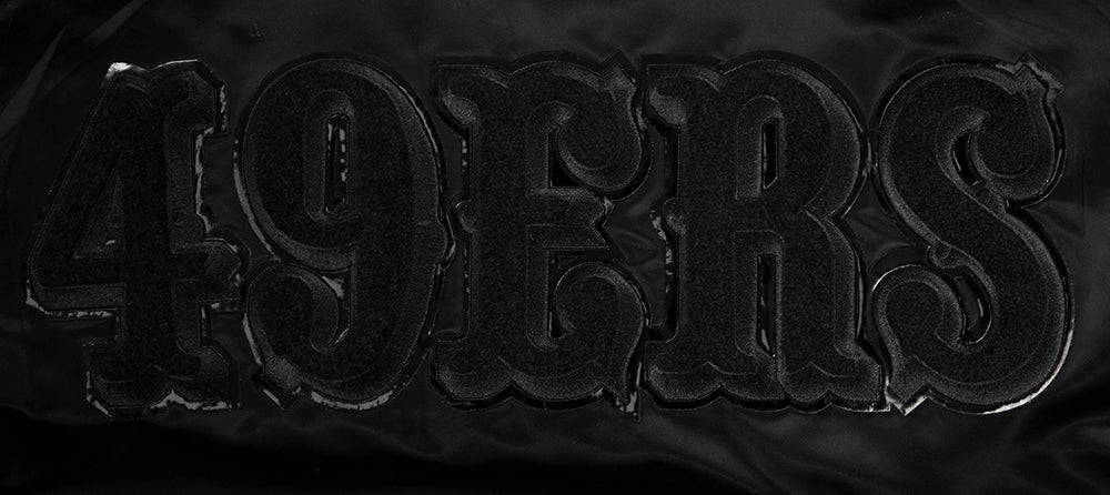 NFL SAN FRANCISCO 49ERS TRIPLE BLACK MEN'S SATIN JACKET (TRIPLE BLACK MEN'S)