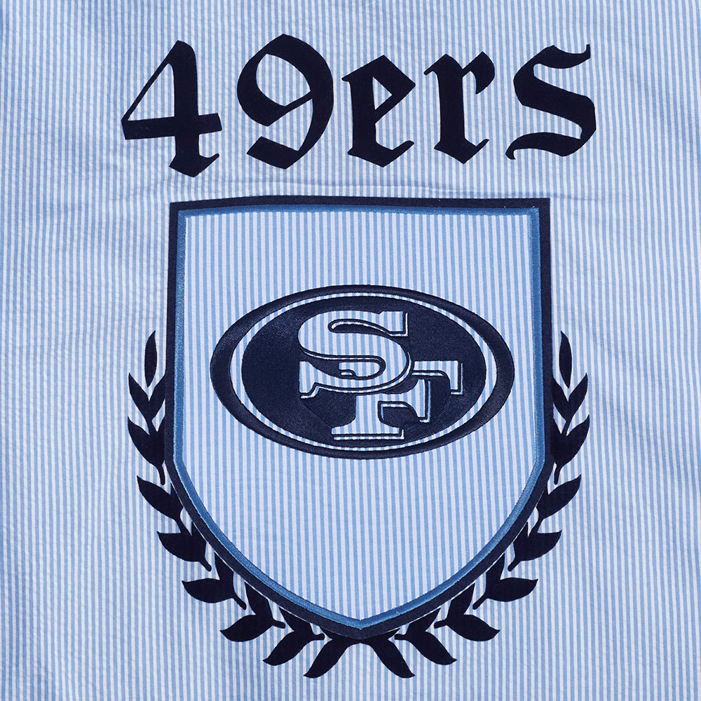 NFL SAN FRANCISCO 49ERS COUNTRY CLUB MEN'S SEERSUCKER JACKET (SEERSUCKER BLUE)