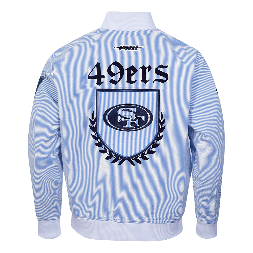 NFL SAN FRANCISCO 49ERS COUNTRY CLUB MEN'S SEERSUCKER JACKET (SEERSUCKER BLUE)