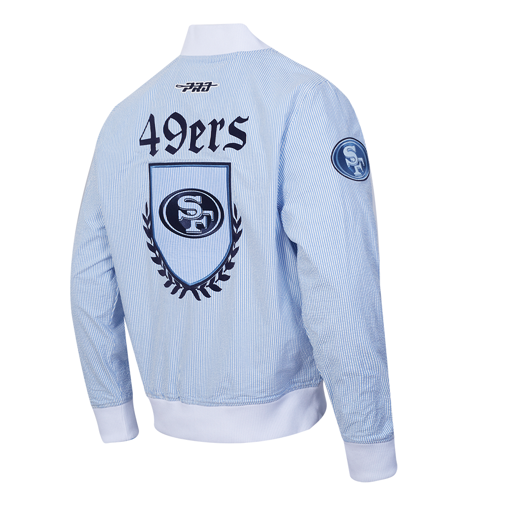NFL SAN FRANCISCO 49ERS COUNTRY CLUB MEN'S SEERSUCKER JACKET (SEERSUCKER BLUE)