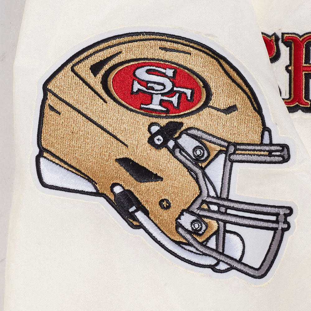 NFL SAN FRANCISCO 49ERS SOUVENIR MEN'S SATIN JACKET (EGGSHELL)
