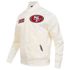 NFL SAN FRANCISCO 49ERS SOUVENIR MEN'S SATIN JACKET (EGGSHELL)