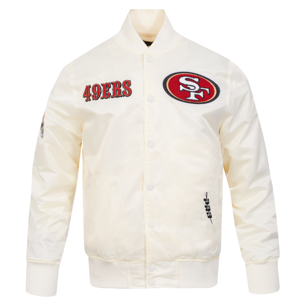 NFL SAN FRANCISCO 49ERS SOUVENIR MEN'S SATIN JACKET (EGGSHELL)