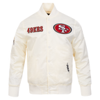 NFL SAN FRANCISCO 49ERS SOUVENIR MEN'S SATIN JACKET (EGGSHELL)